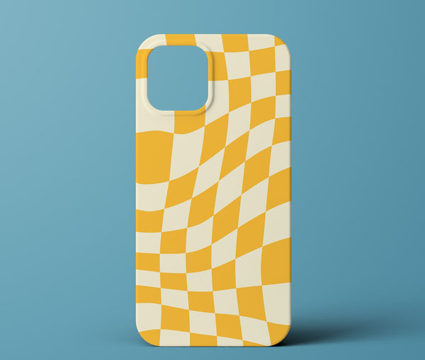 Yellow checkered phone case